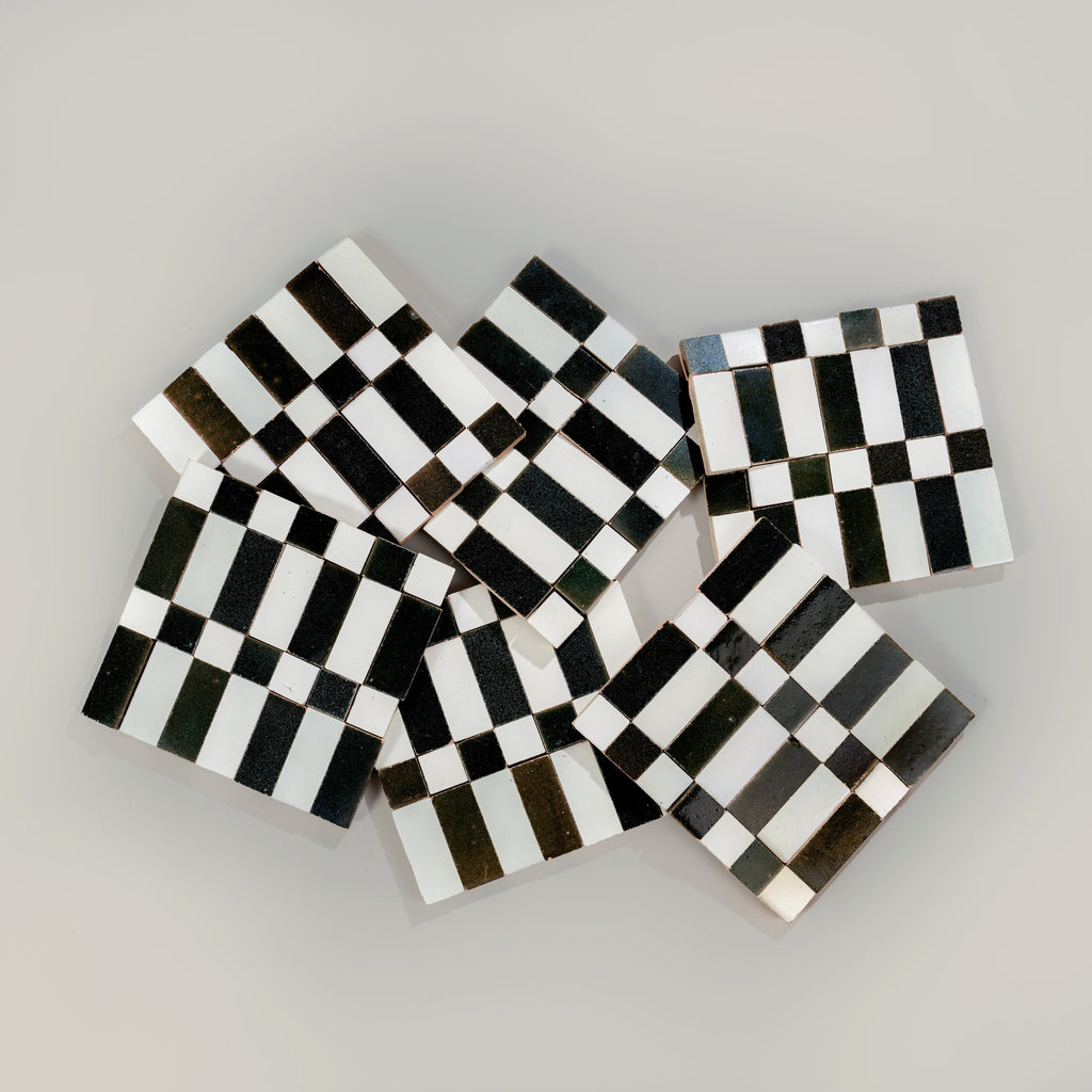 Tierra Plaid Nieve Oscuro by Tiles of Ezra