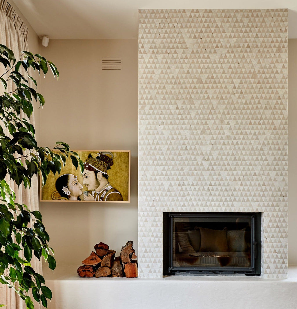 Moroccan Zellige Nerolia Mosaic Snow + Dust by Tiles of Ezra