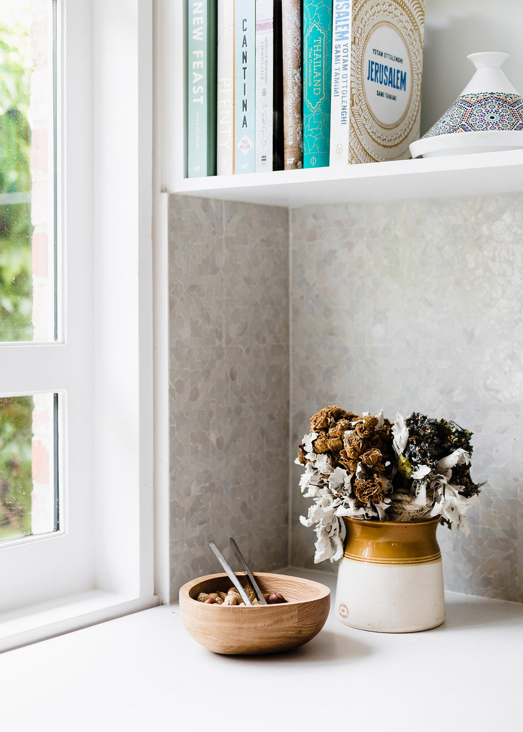 Moroccan Zellige Cadencia Mosaic Snow by Tiles of Ezra