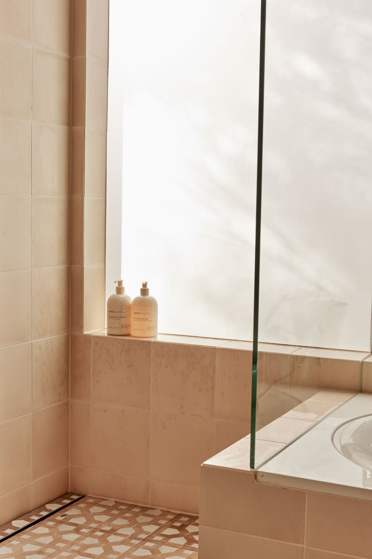 Moroccan Zellige Mirador Large Mosaic Large Format Snow + Clay by Tiles of Ezra