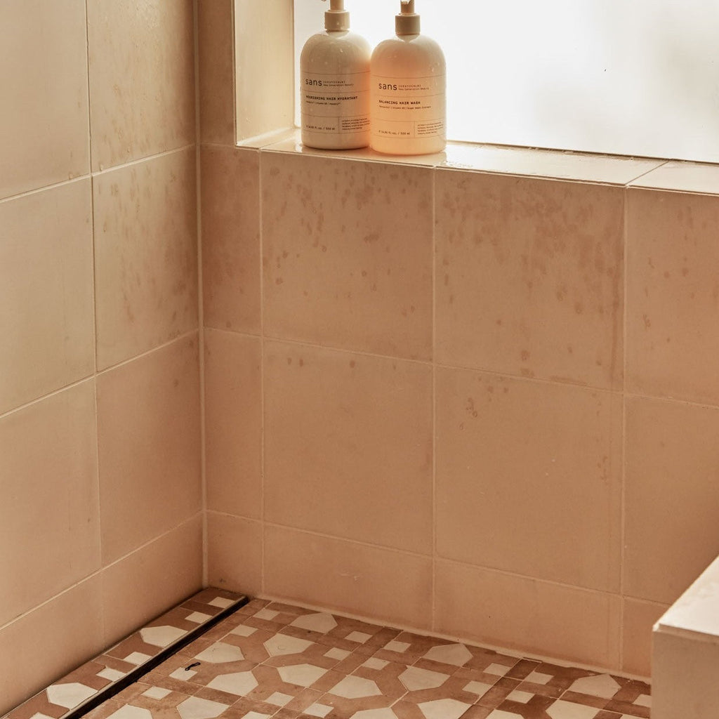 Moroccan Zellige Mirador Large Mosaic Large Format Snow + Clay by Tiles of Ezra