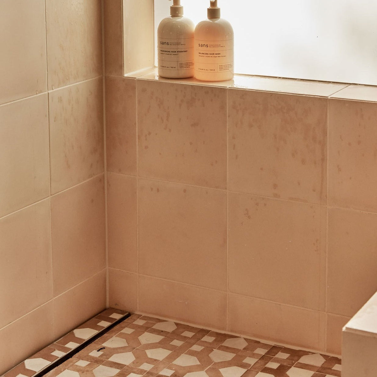 Moroccan Zellige Mirador Large Mosaic Large Format Snow + Clay by Tiles of Ezra
