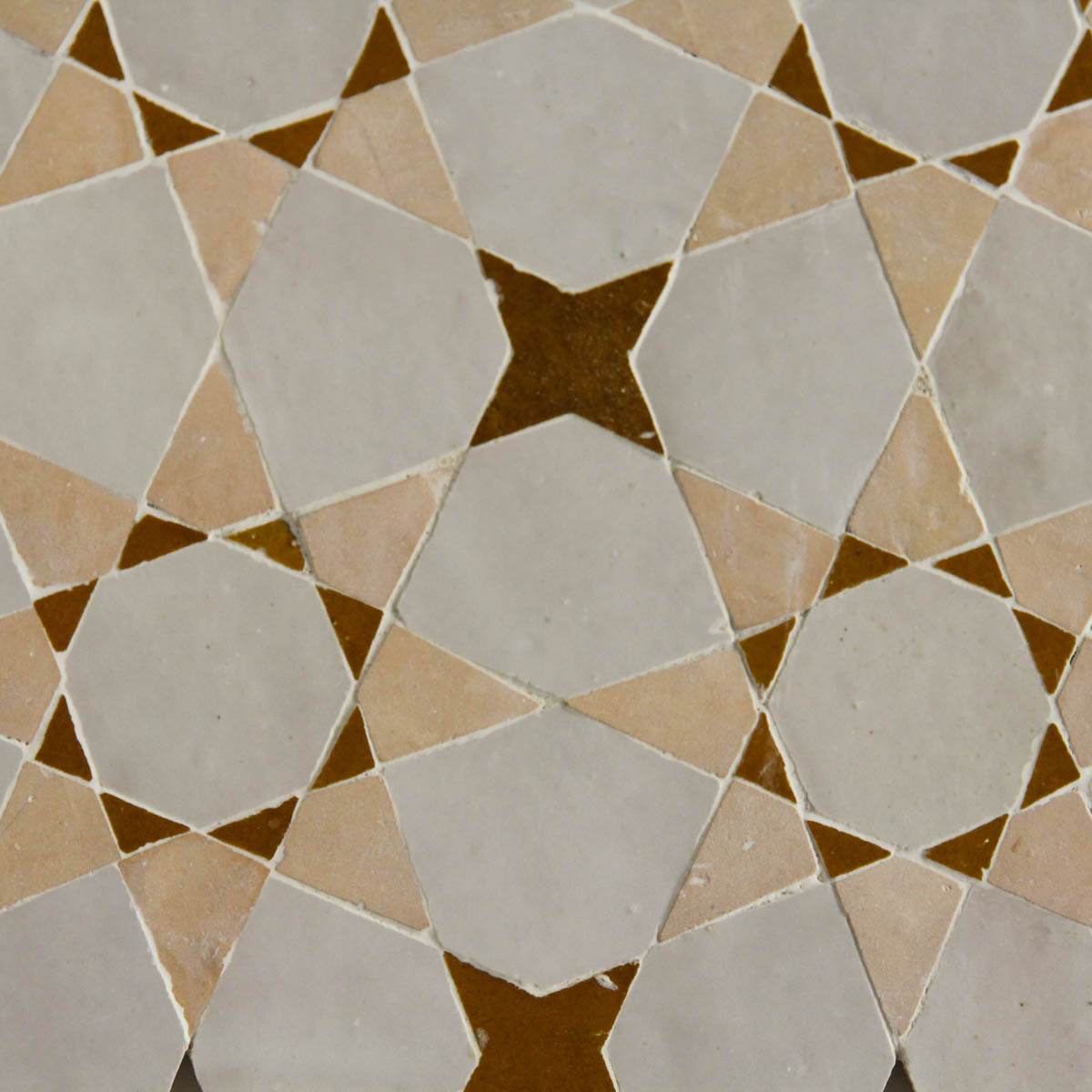 Moroccan Zellige Voluta Large Mosaic Large Format Dust + Clay + Manuka by Tiles of Ezra