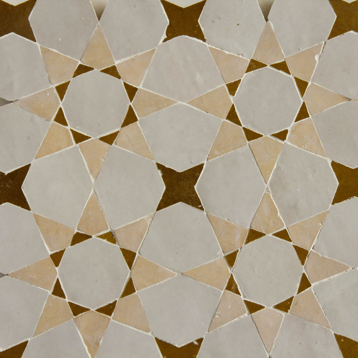 Moroccan Zellige Voluta Large Mosaic Large Format Dust + Clay + Manuka by Tiles of Ezra