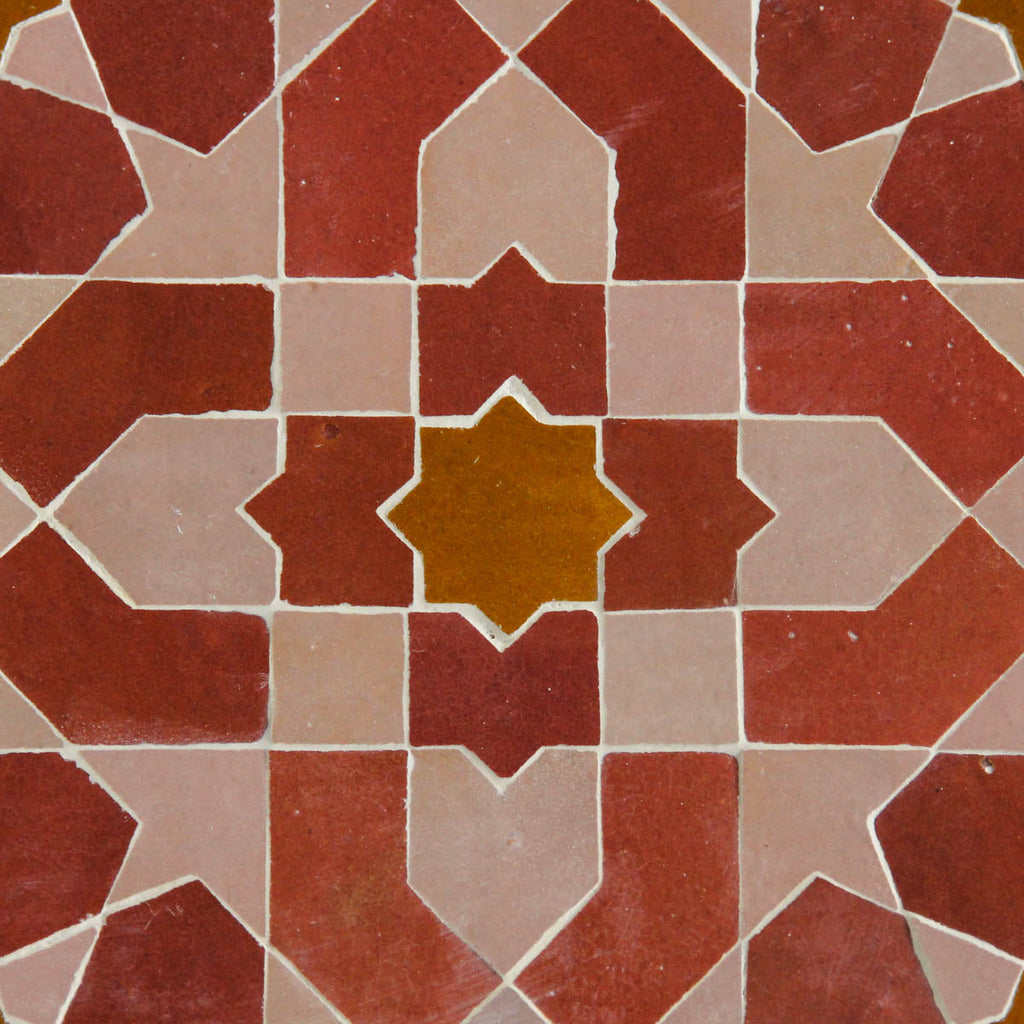 Moroccan Zellige Alcazar Large Mosaic Large Format Clay + Manuka + Moroccan Pink by Tiles of Ezra