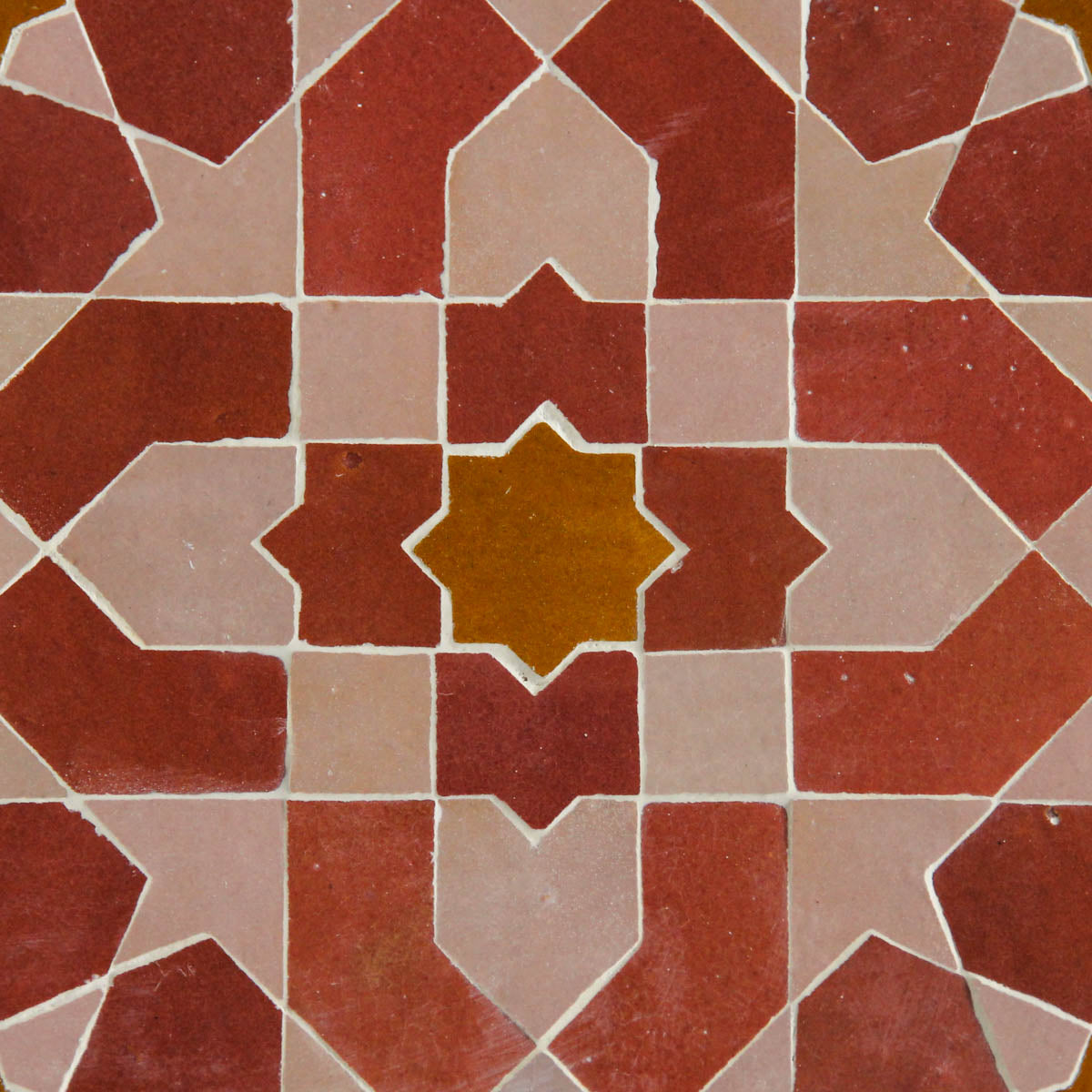 Moroccan Zellige Alcazar Large Mosaic Large Format Clay + Manuka + Moroccan Pink by Tiles of Ezra
