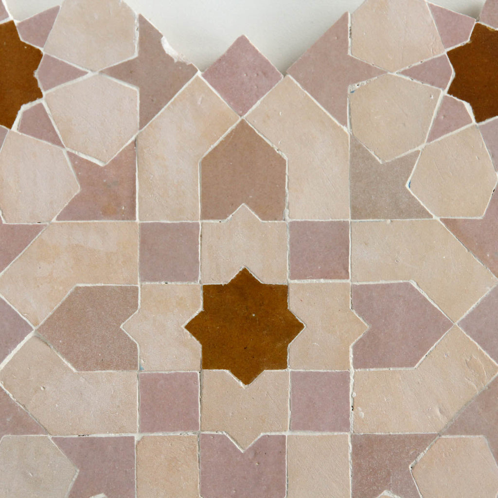 Moroccan Zellige Alcazar Large Mosaic Large Format Clay + Manuka + Moroccan Pink by Tiles of Ezra