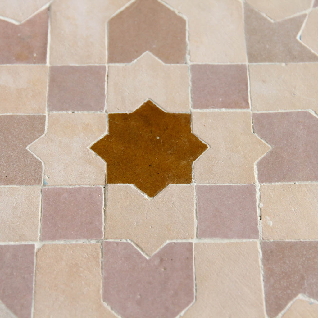 Moroccan Zellige Alcazar Large Mosaic Large Format Clay + Manuka + Moroccan Pink by Tiles of Ezra