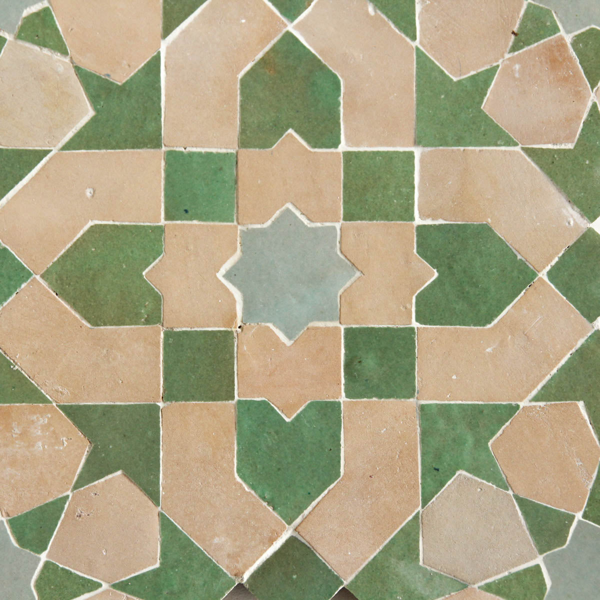 Moroccan Zellige Alcazar Large Mosaic Large Format Clay + Manuka + Moroccan Pink by Tiles of Ezra
