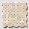 Diana Royal & Paradise Polished Basket Weave Marble Mosaic — 12 × 12 × 3/8 in