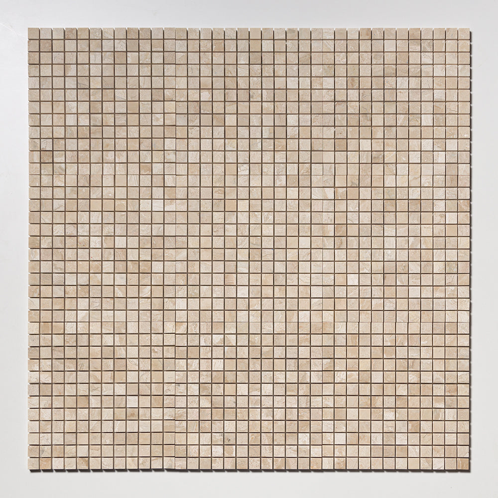Diana Royal Polished 1x1 Marble Mosaic — 12 × 12 × 3/8 in