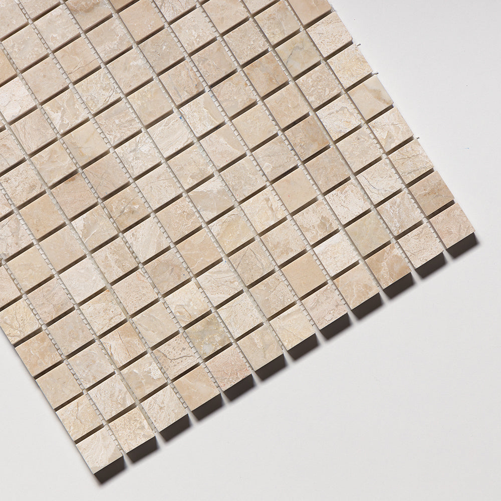 Diana Royal Polished 1x1 Marble Mosaic — 12 × 12 × 3/8 in