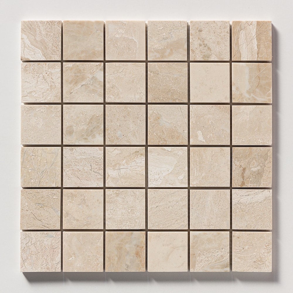 Diana Royal Polished 2x2 Marble Mosaic — 12 × 12 × 3/8 in