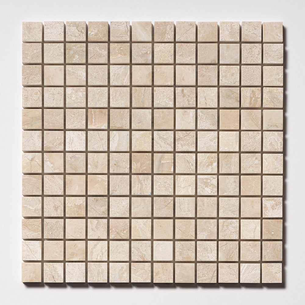 Diana Royal Honed 1x1 Marble Mosaic — 12 × 12 × 3/8 in