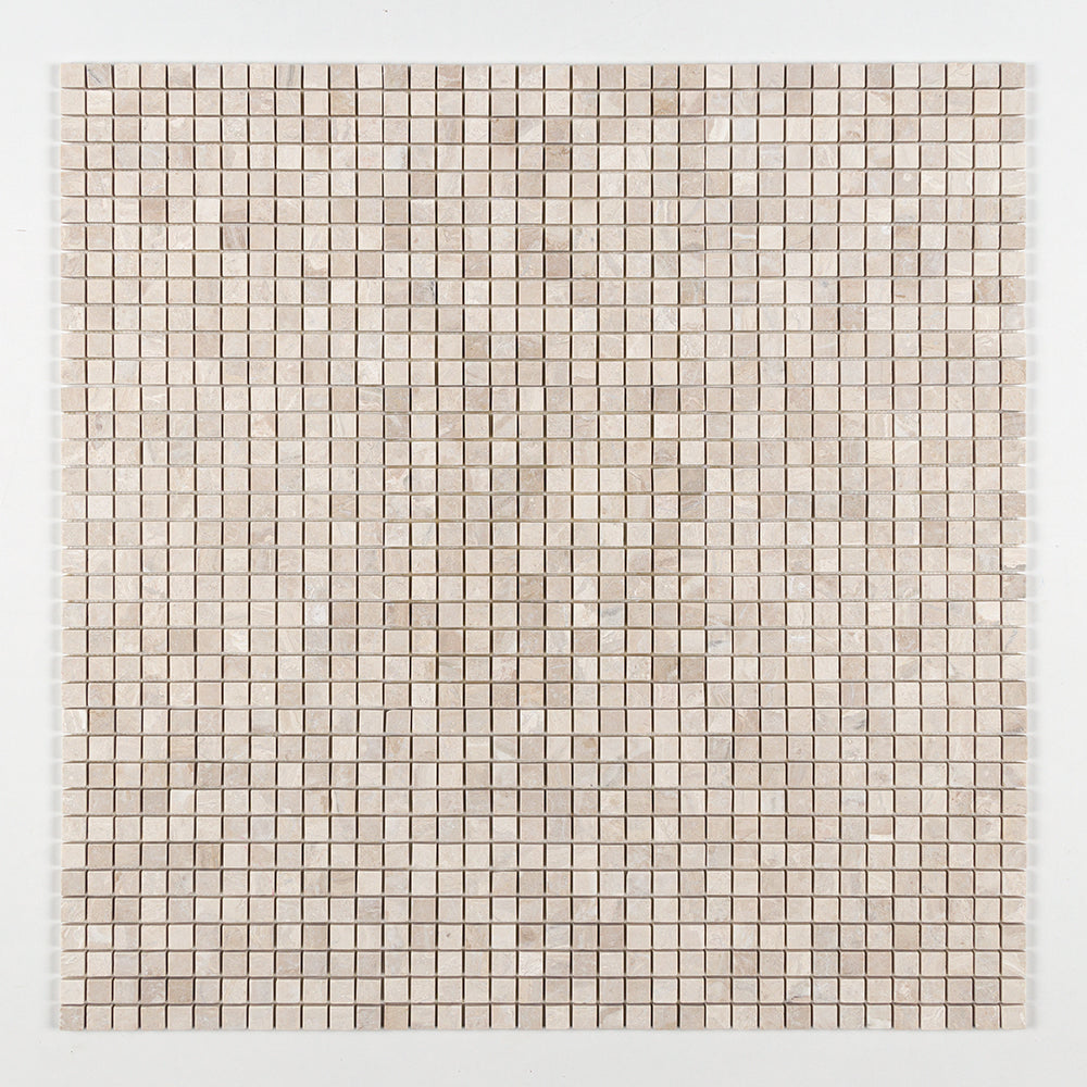 Diana Royal Tumbled 1x1 Marble Mosaic — 12 × 12 × 3/8 in