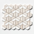 Diana Royal & Snow White Textured 3d Hexagon Marble Mosaic — 10 3/8 × 12 × 3/8 in
