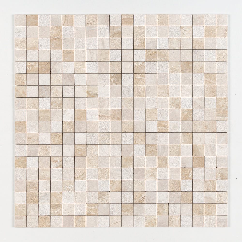 Diana Royal Textured 2x2 Marble Mosaic — 12 × 12 × 3/8 in