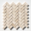 Diana Royal Honed Herringbone 1x2 Marble Mosaic — 12 1/8 × 13 3/8 × 3/8 in