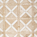 Diana Royal, Snow White Honed Large Lattice Marble Mosaic — 13 7/8  ×  13 7/8 in