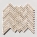Diana Royal Honed Mixed Herringbone Marble Mosaic — 16 5/6  ×  12 1/16 in