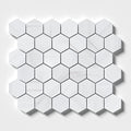 Bianco Dolomiti Classic Polished Hexagon Marble Mosaic — 10 3/8 × 12 × 3/8 in
