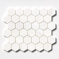 Bianco Dolomiti Classic Honed Hexagon Marble Mosaic — 10 3/8 × 12 × 3/8 in