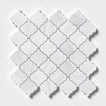 Bianco Dolomiti Classic Honed Meshed Arabesque Marble Mosaic — 10 3/8 × 12 × 3/8 in