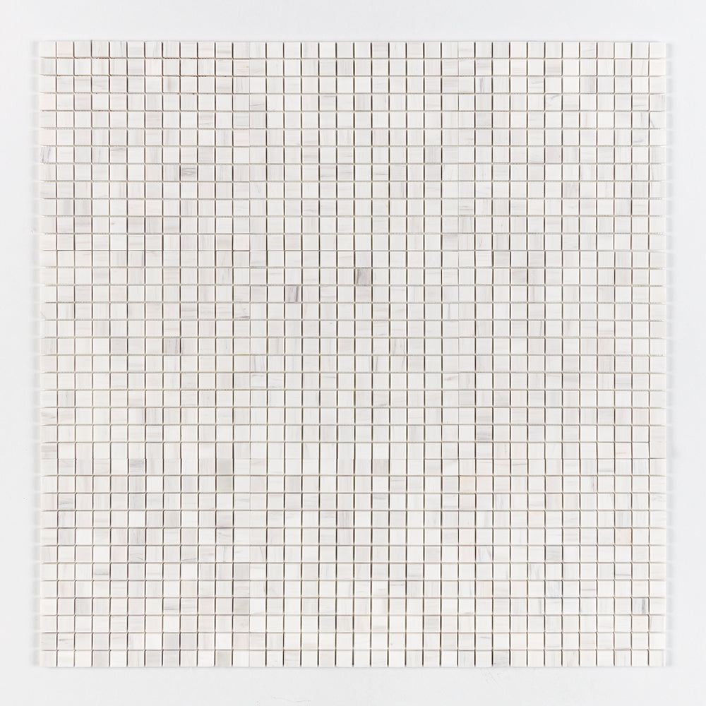 Bianco Dolomiti Classic Honed 1x1 Marble Mosaic — 12 × 12 × 3/8 in