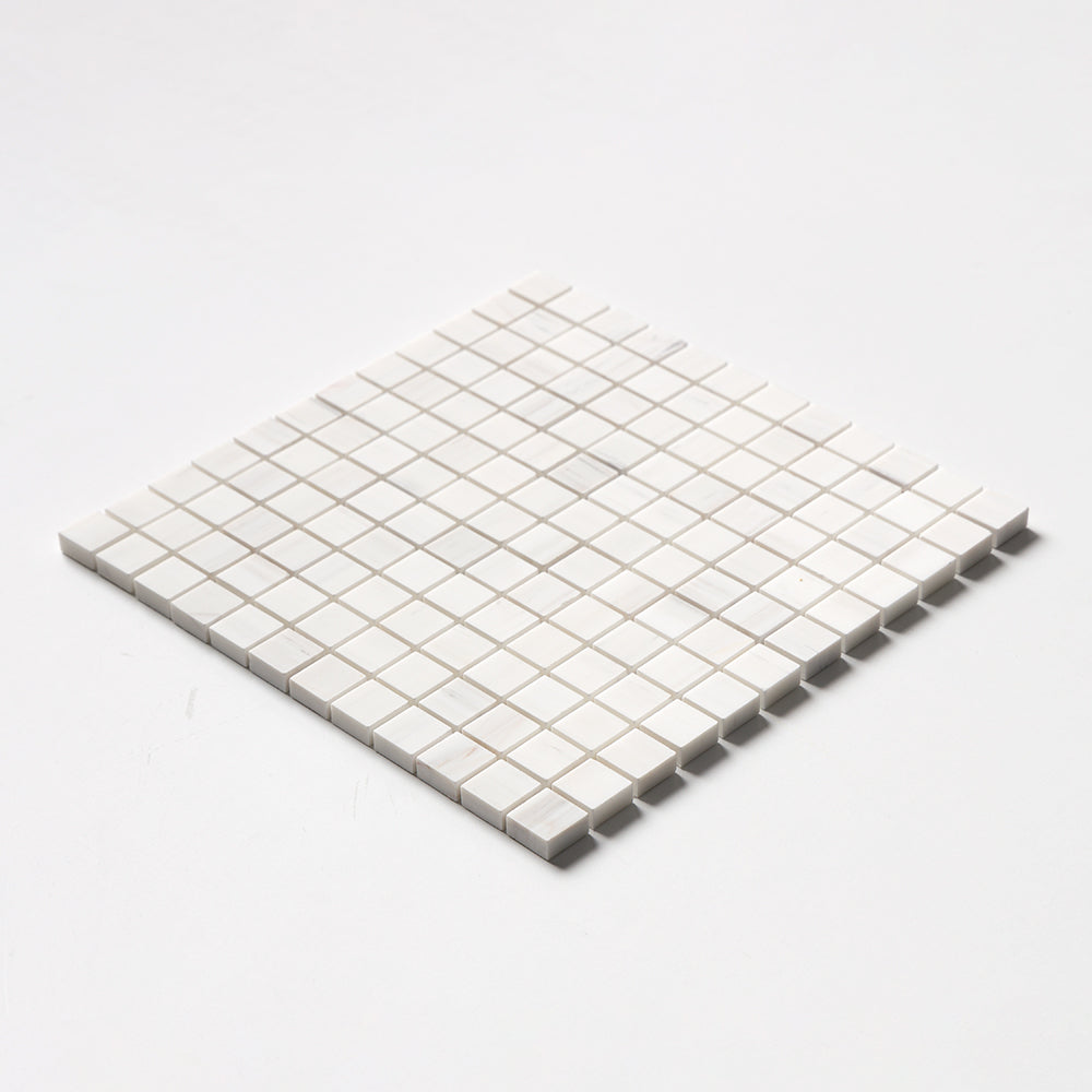 Bianco Dolomiti Classic Honed 1x1 Marble Mosaic — 12 × 12 × 3/8 in