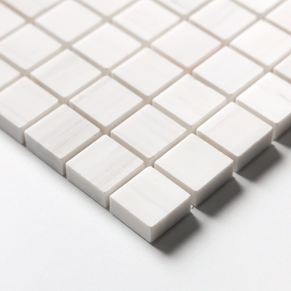 Bianco Dolomiti Classic Honed 1x1 Marble Mosaic — 12 × 12 × 3/8 in