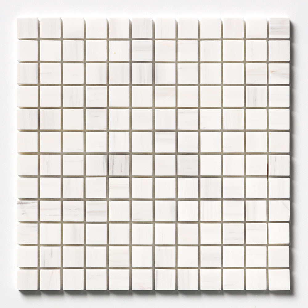 Bianco Dolomiti Classic Honed 1x1 Marble Mosaic — 12 × 12 × 3/8 in