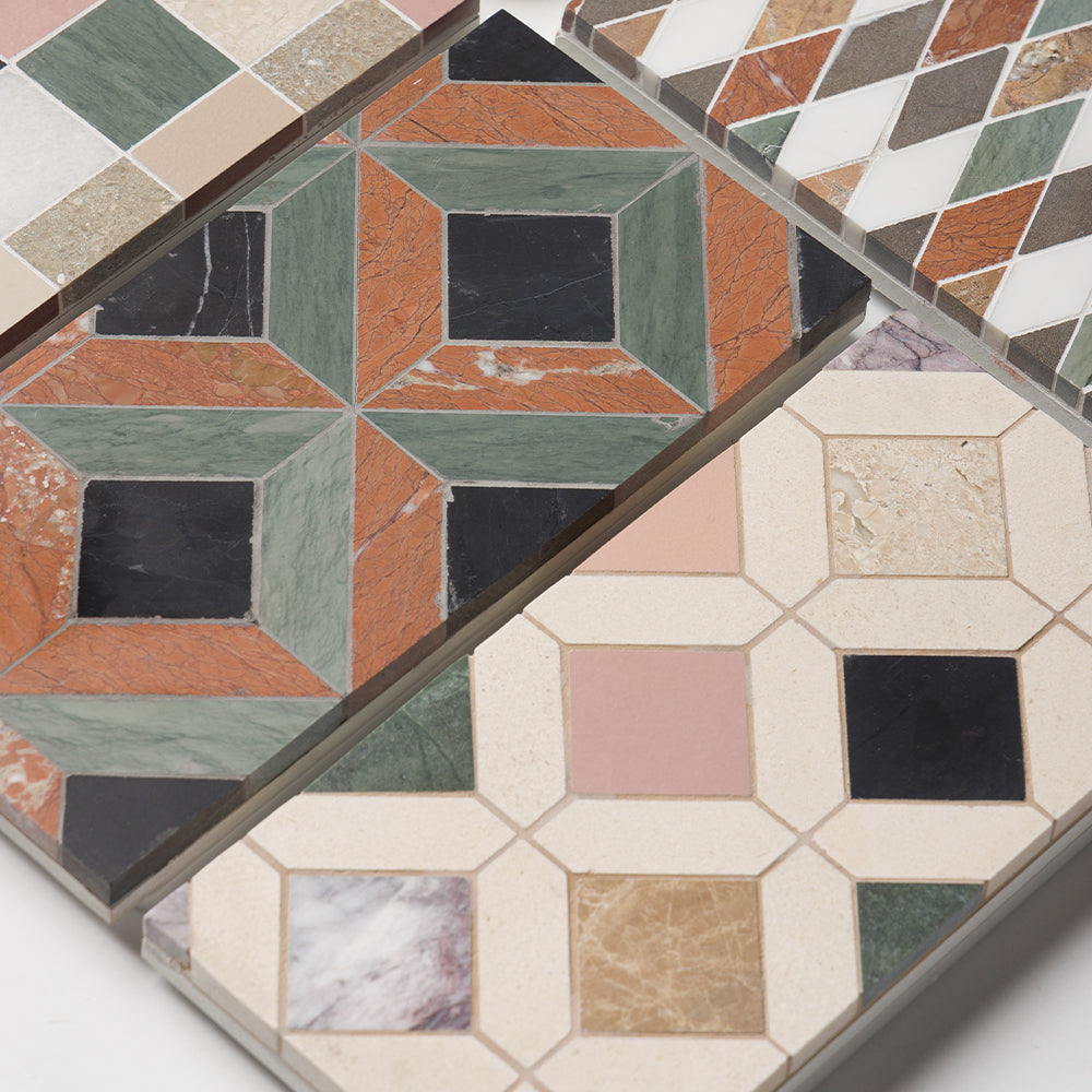Blend Honed San Tropez Marble Mosaic — 12” × 12” × 3/8” in