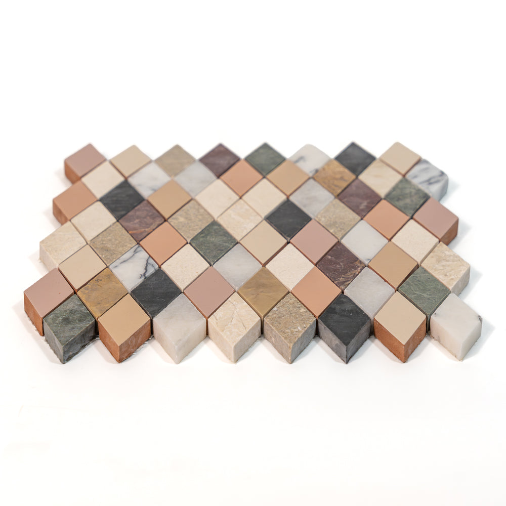 Blend Honed Hazem Marble Mosaic — 8 7/8”  ×  10 5/8” in
