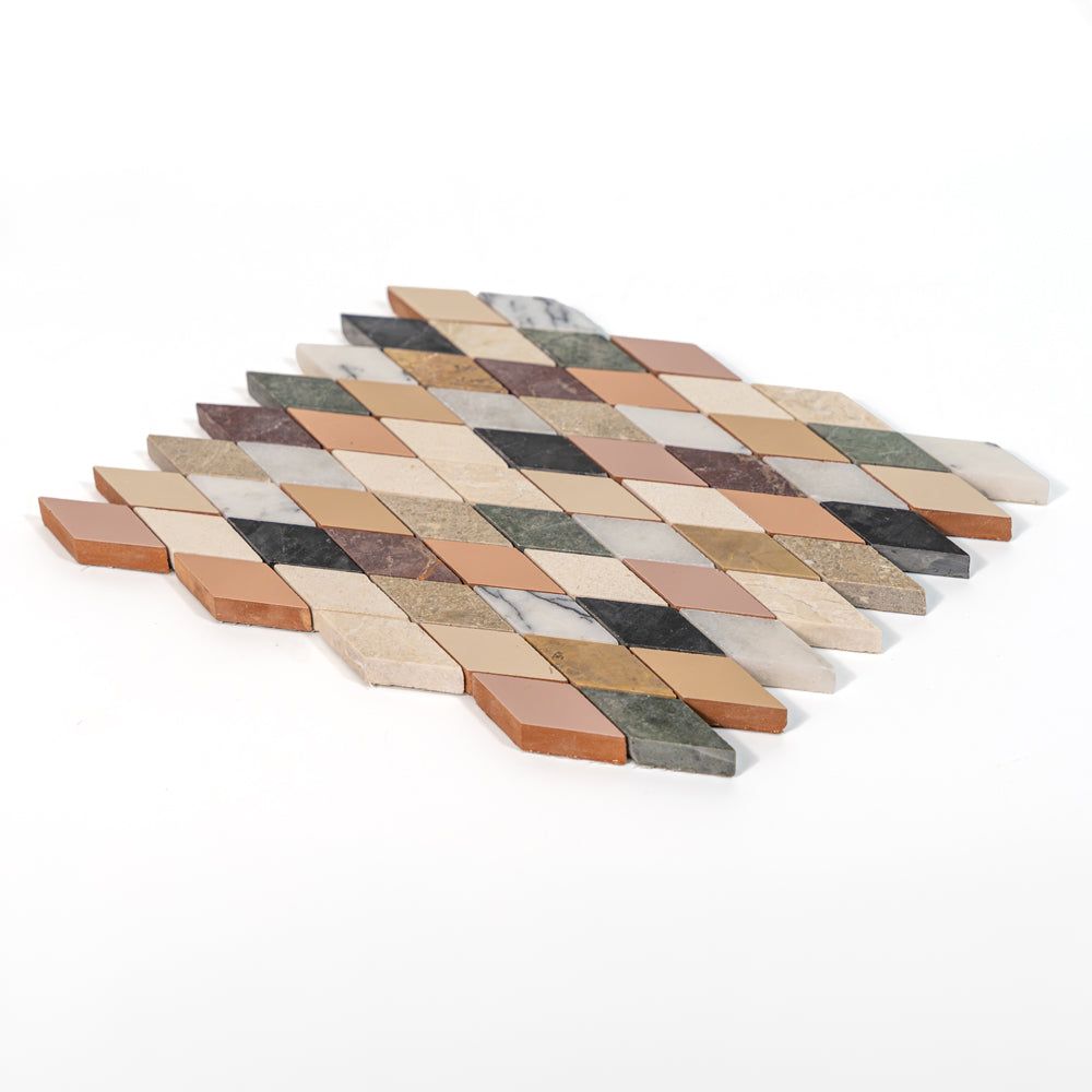 Blend Honed Hazem Marble Mosaic — 8 7/8”  ×  10 5/8” in