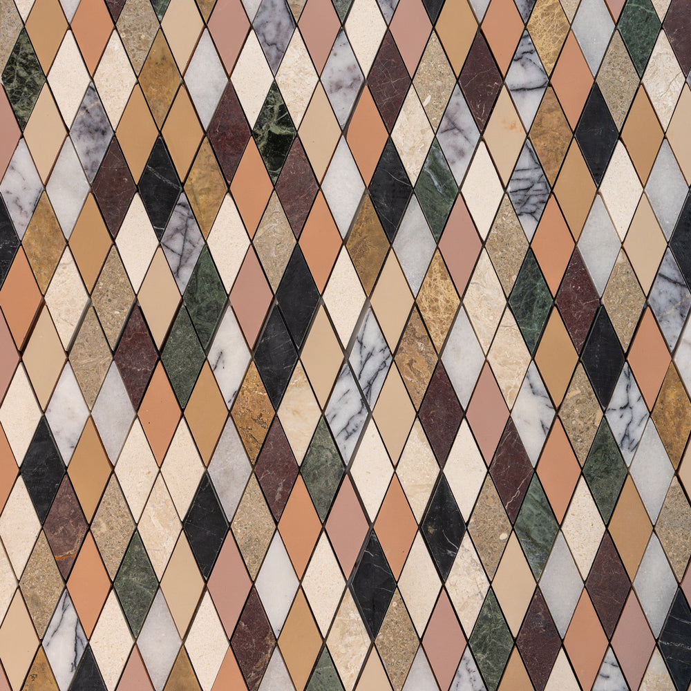 Blend Honed Hazem Marble Mosaic — 8 7/8”  ×  10 5/8” in