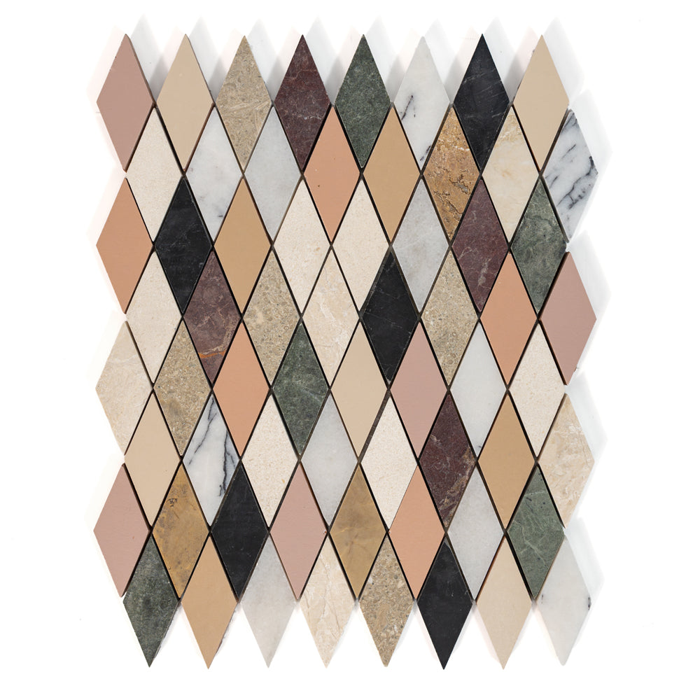 Blend Honed Hazem Marble Mosaic — 8 7/8”  ×  10 5/8” in