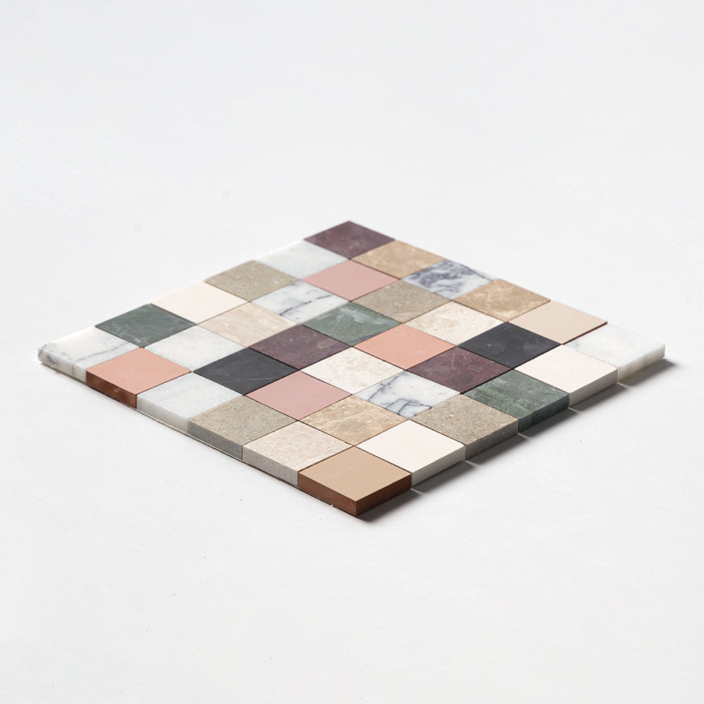 Blend Honed San Tropez Marble Mosaic — 12” × 12” × 3/8” in