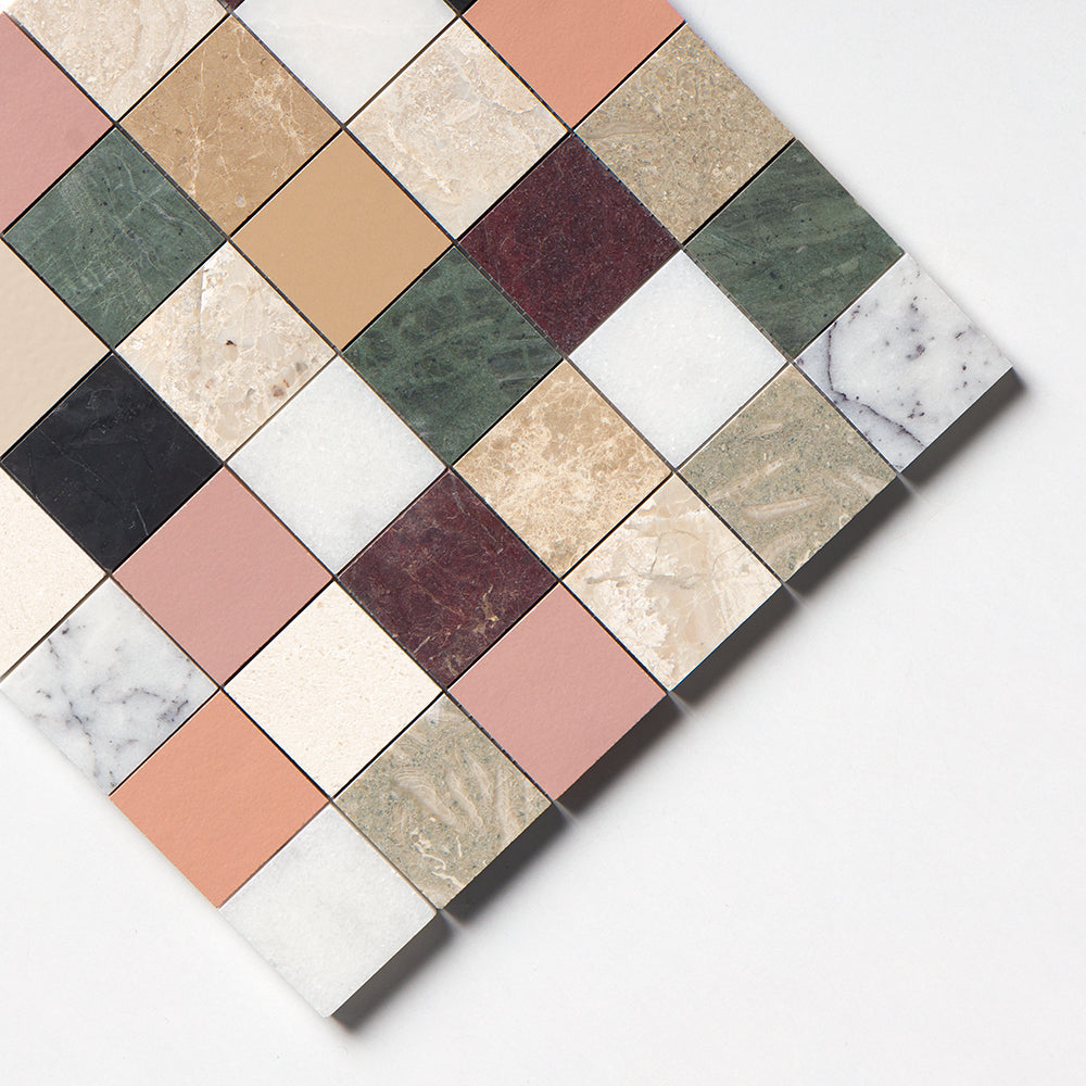 Blend Honed San Tropez Marble Mosaic — 12” × 12” × 3/8” in
