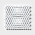 Bianco Dolomiti Classic Honed Hexagon 1x1 Marble Mosaic — 11 5/8 × 12 × 3/8 in
