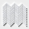 Bianco Dolomiti Classic Honed Herringbone 5/8x3 Marble Mosaic — 12 × 12 × 3/8 in