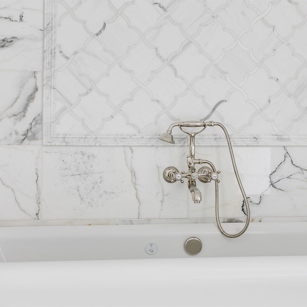 Calacatta Gold Extra Polished Marble Tile — 12 × 24 × 3/8 in