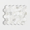 Calacatta Gold Polished Hexagon 2 Marble Mosaic — 12 × 12 × 3/8 in
