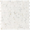 Calacatta Gold Honed Offset 5/8x5/8 Marble Mosaic — 12 × 12 × 3/8 in