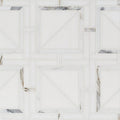 Thassos White, Calacatta Gold Honed Magra Lattice Marble Mosaic — 11 11/16 × 11 11/16 × 3/8 in