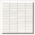 Bianco Dolomiti Honed 5/8x3 Marble Mosaic — 12 × 12 × 3/8 in