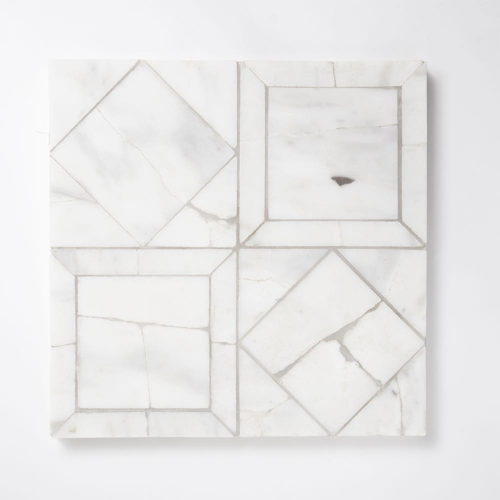 Calacatta Gold Royal Honed Palazzo Li Antica Marble Mosaic — 12 × 12 × 3/8 in