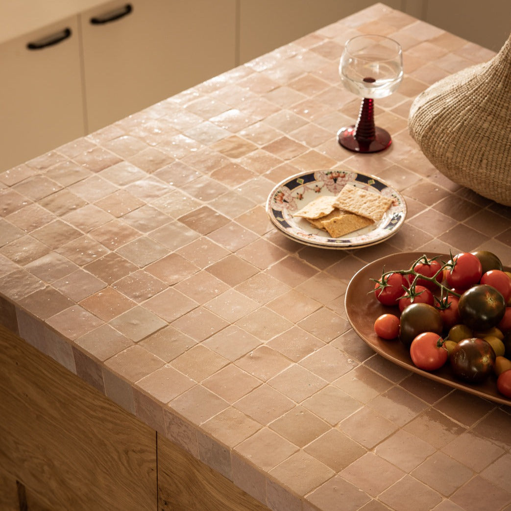 Moroccan Zellige Liston Mosaic Moroccan Pink by Tiles of Ezra