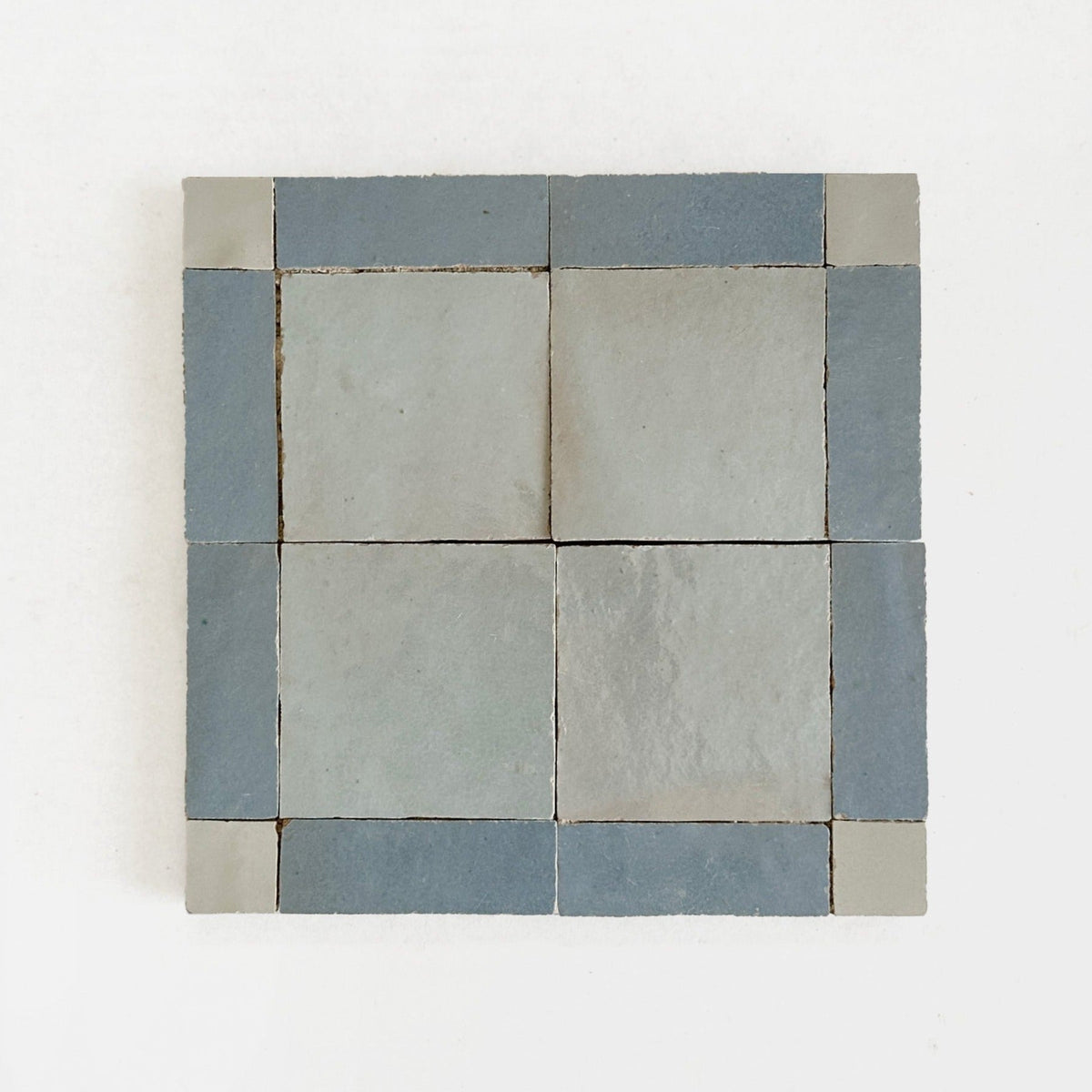 Moroccan Zellige Palacio Mosaic Clear Sky + Duck Egg Blue + Chameleon by Tiles of Ezra