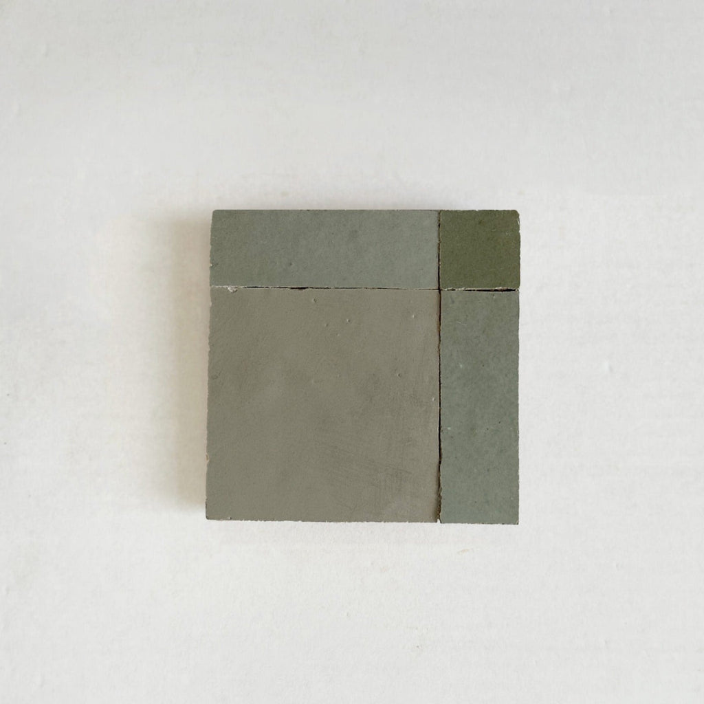 Moroccan Zellige Palacio Mosaic Moss + Avocado + Chameleon by Tiles of Ezra