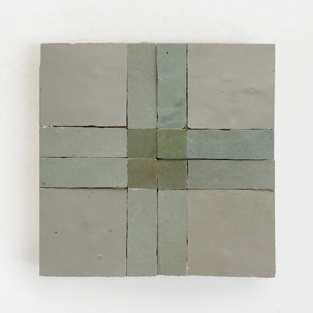 Moroccan Zellige Palacio Mosaic Moss + Avocado + Chameleon by Tiles of Ezra